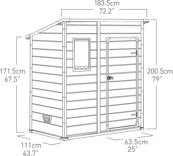 Keter Manor Pent- casetta in plastica da giardino, grandezza: 5 x 5, colore beige - immagine 2