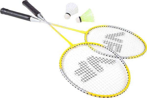 Vicfun - Set per Badminton, Colore: Rosso/Blu/Giallo/Nero - immagine 2