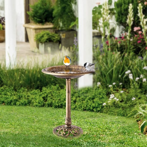 JAOUI Abbeveratoio per Uccelli in Piedi Mangiatoia per Uccelli Abbeveratoio per Uccelli da Giardino Bagno Uccelli Beverini per Uccelli Vasca per Uccelli in Plastica Bird Bath Garden - Rame - immagine 7