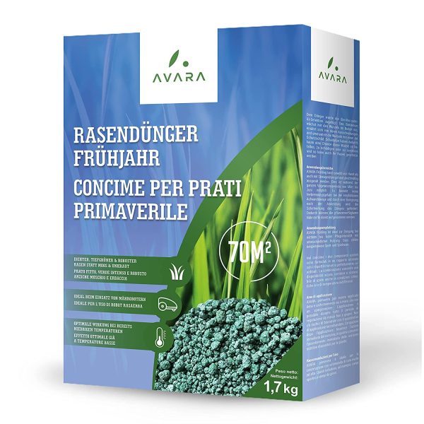 AVARA PRIMAVERA concime prato primavera - prato fitto, verde intenso e robusto anziche muschio ed erbacce - Ideale per l'uso di robot rasaerba - 70m2 - immagine 7