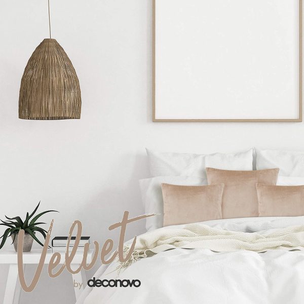 Federe Cuscini 65x65 CM per Divano Camera da Letto, Copricuscini Arredo Casa, Fodere Moderne Elegante Morbido Resistente, in Velluto, con la Cerniera Invisibile, Set da 2, Taupe Chiaro - immagine 5