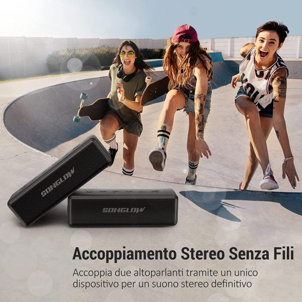 Cassa Bluetooth Potente 30W: Casse Bluetooth Portatile Altoparlante Impermeabile IPX7 con EQ Personalizzabile Stereo Hi-Fi Bassi & Stereo Senza Fili Doppio Accoppiamento & Microfono - immagine 7