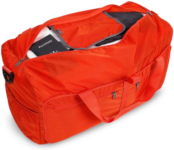 Amazon Brand - Eono Ultra-leggero Borsoni da Viaggio 60L, Pieghevole Impermeabile Bag Leggero Borsone Sportiva Grande Capacit?? Borsone da Viaggio per Aereo Sport Campeggio Borsa per Uomo e Donna - immagine 7