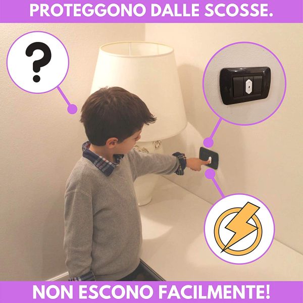 HOUSEVAG? Copriprese per Bambini - 20 Copriprese Bambini Universali Italiane e Schuko, Copri Presa Elettrica per Sicurezza Bambini-Copripresa Elettrica per Bambini CON BUSTA RICHIUDIBILE (Bianco) - immagine 9