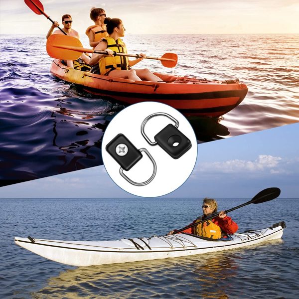 Yosoo Health Gear 10pcs Canoa per Barche Anello D con Kit Viti, D Ring Subacquea Kit di Fissaggio ad Anello per Ponte di Sicurezza D Ring per Attrezzatura da Pesca Accessori da Campeggio - immagine 2