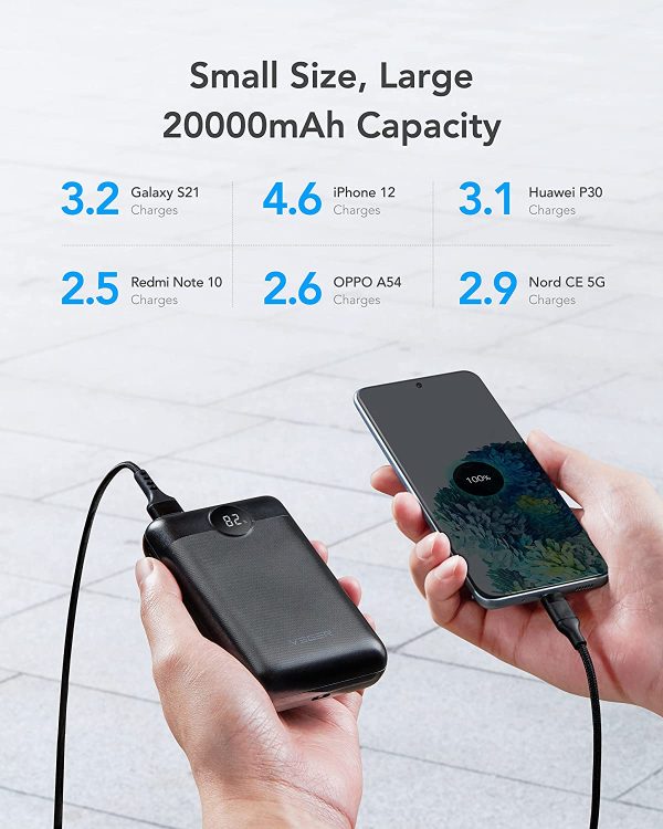 VEGER Power Bank 20000mAh 22.5W Max PD QC 3.0 Caricatore Portatile Ricarica Rapida USB C Powerbank con LED Digitale Display Compatibile con iPhone 13 12 Smartphone - immagine 7