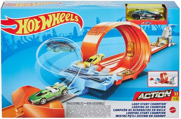 Hot Wheels -Pista Acrobazie nel Loop con Lanciatore Doppio, Rampa a Molla e Macchinina, Giocattolo per Bambini 4+ Anni, GTV13 - immagine 6