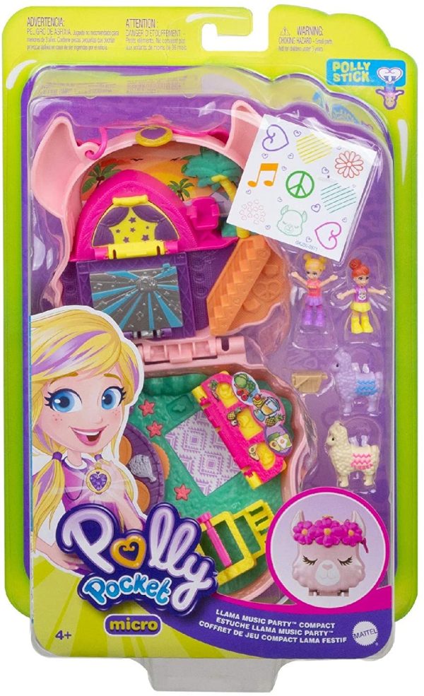 Polly Pocket- Cofanetto Lama Music Party con Micro Bambole di Polly e Lila, Accessori Giocattolo per Bambini 4+Anni, GKJ50 - immagine 6