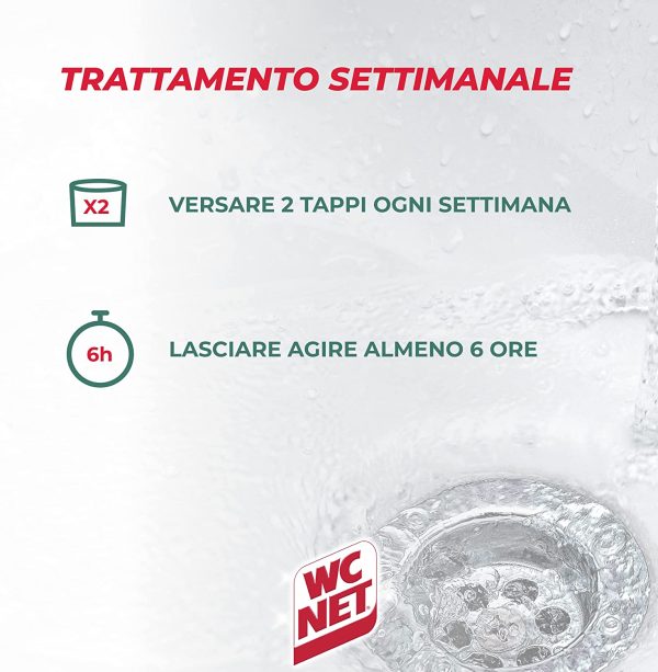 Wc Net Professional - Scarichi Domestici con Agenti Biologici, Trattamento Liquido, Fragranza Pino, 1000 ml - immagine 4