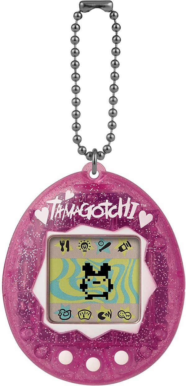 TAMAGOTCHI- Bandai, Gen 2, Conchiglia Glitterata Rosa con Catena, l'animale Domestico Originale di Realt?? virtuale, Colore, 42882 - immagine 2