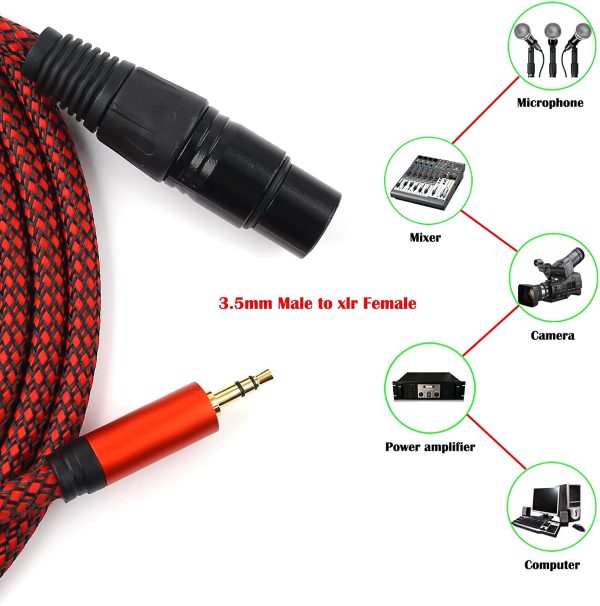 SiYear Cavo di connessione sbilanciato, da mini jack stereo TRS da 3,5 mm a doppio XLR maschio a 3 poli, cavo patch separatore a Y, lunghezza: 1,5 m 3.5TRS M-XLRM(3M) - immagine 6