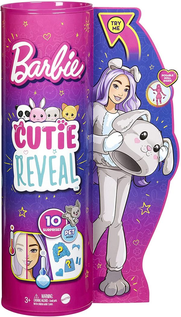 Barbie - Bambola Cutie Reveal Cagnolino, Giocattolo per Bambini 3+ Anni, HHG21