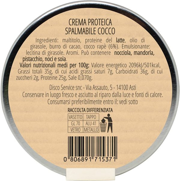 ASTENSIS Tris Proteico - Crema Proteica Spalmabile Pistacchio, Nocciola e Cocco Crunchy - Artigianali 250 Grammi - Proteine - Senza Zucchero, Senza Olio di Palma - Tris Proteico - immagine 3