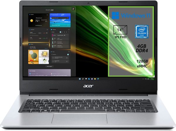 Aspire 1 A114-33-C90V Notebook Con Processore Intel Celeron N4500, Ram 4 GB DDR4, eMMC 128 GB, Display 14" IPS FHD LED LCD, Scheda Grafica Intel UHD, Argento - immagine 5