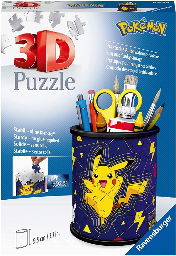 Ravensburger 3D Puzzle 11257 9, Portapenne Pokemon, Et?? Raccomandata 6+, Puzzle Ravensburger Alta Qualit??