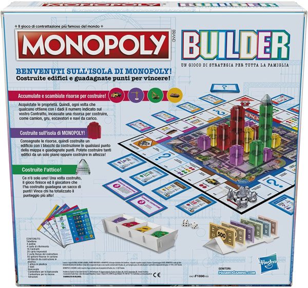 Hasbro Monopoly - Builder, gioco da tavolo Monopoly per bambini dagli 8 anni in su, Multicolore - immagine 3