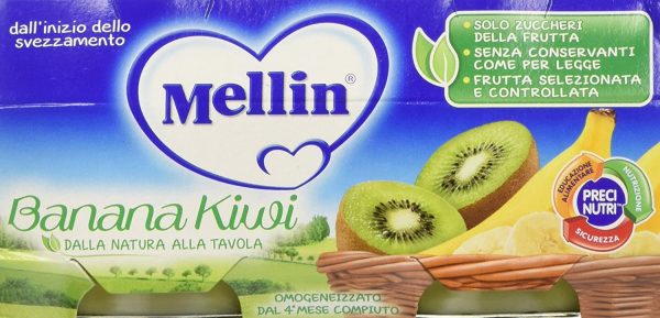 Mellin Omogeneizzato Banana Kiwi - 24 Vasetti da 100 g