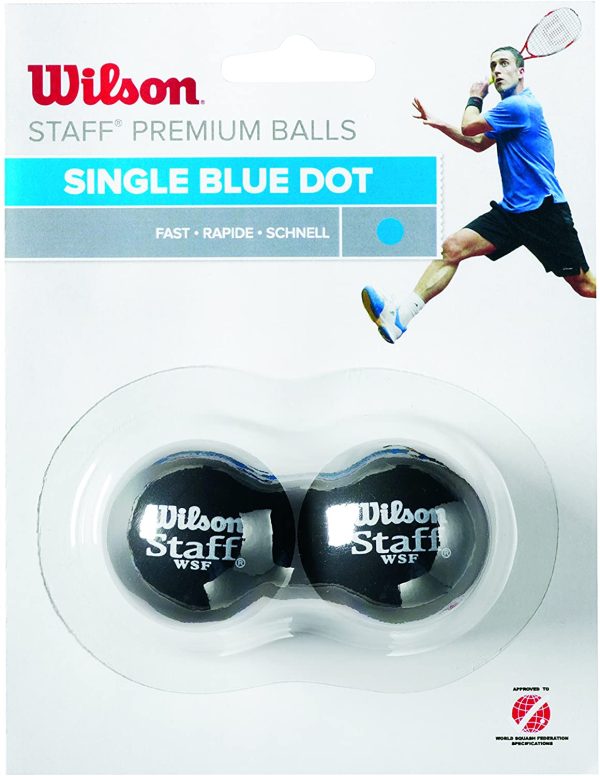 Wilson Staff, Pallina da Squash, Confezione da 2, WRT617500 Unisex, Blu, Taglia Unica