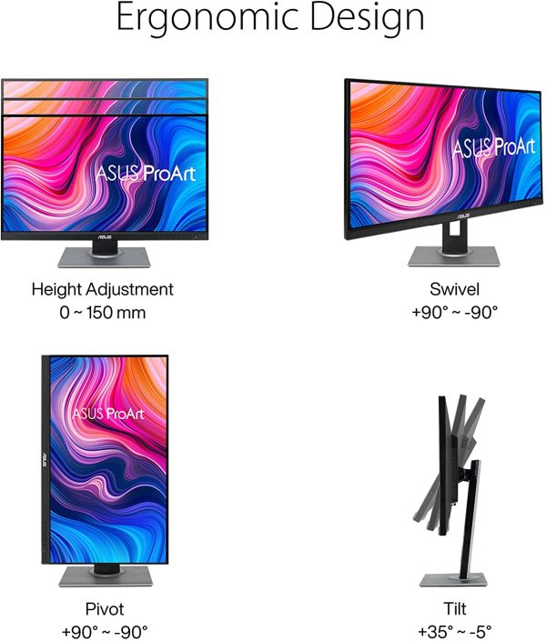 ProArt Display PA278QV Professional Monitor, 27" IPS, WQHD (2560 x 1440), 100% sRGB, 100% Rec. 709, Color Accuracy ΔE < 2, Calman Verified, ProArt Preset, ProArt Palette, Stand Ergonomico - immagine 5