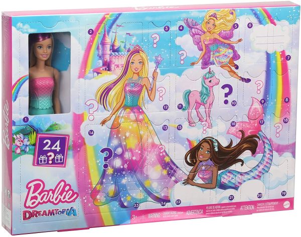 Barbie- Calendario dell'Avvento di Barbie Dreamtopia con Bambola Bionda, Vestiti da Favola, 3 Tre Cuccioli e Tanti Accessori, Giocattolo per Bambini 3+Anni, GJB72, Imballaggio Standard - immagine 8