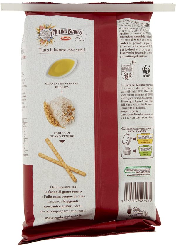 Mulino Bianco Grissini Raggianti con Olio Extravergine d'Oliva, Snack Salato per la Merenda, senza Olio di Palma - 230 gr - immagine 2