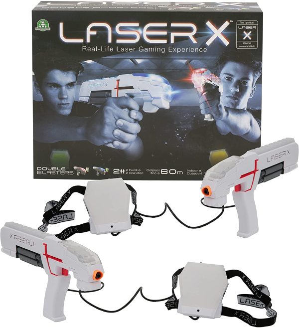 Giochi Preziosi Laser X - Blaster, Indoor e Outdoor con 2 Laser Blaster, 2 Ricevitori, Luci e Suoni, Confezione Sostenibile, LAE00110 - immagine 6