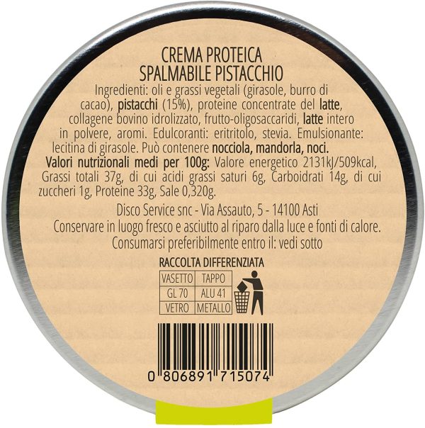 ASTENSIS Tris Proteico - Crema Proteica Spalmabile Pistacchio, Nocciola e Cocco Crunchy - Artigianali 250 Grammi - Proteine - Senza Zucchero, Senza Olio di Palma - Tris Proteico - immagine 6