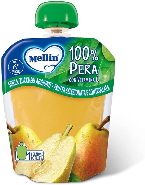 Mellin, Pouch Merenda 100% Frutta con Vitamina C - Mix Gusti - 18 Confezioni da 90 gr - immagine 4