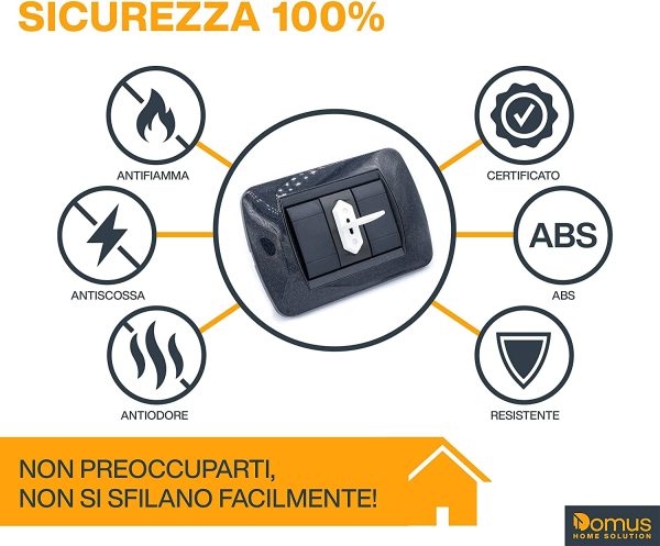 DOMUS? Copriprese per Bambini, 20 Copri Prese Elettriche Universali Italiane e Schuko, Tappi Copripresa di Sicurezza Casa con 2 Chiavi (Bianco) - immagine 7