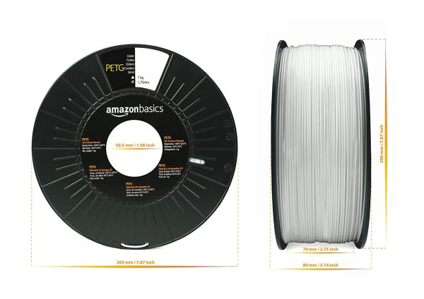 Amazon Basics - Filamento per stampanti 3D, in PETG 1,75 mm, 5 colori assortiti, 1 kg per bobina, 5 bobine - immagine 3