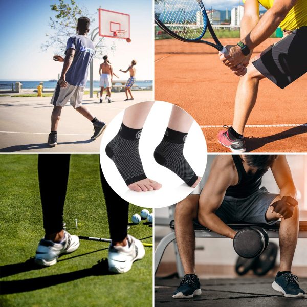 CAMBIVO Cavigliera Sportiva per Distorsione 2 Paia, Cavigliera Ortopedica, Tutore Caviglia Supporto, Calze a Compressione per Sport, Running, Calzini per fascite Plantare - immagine 3