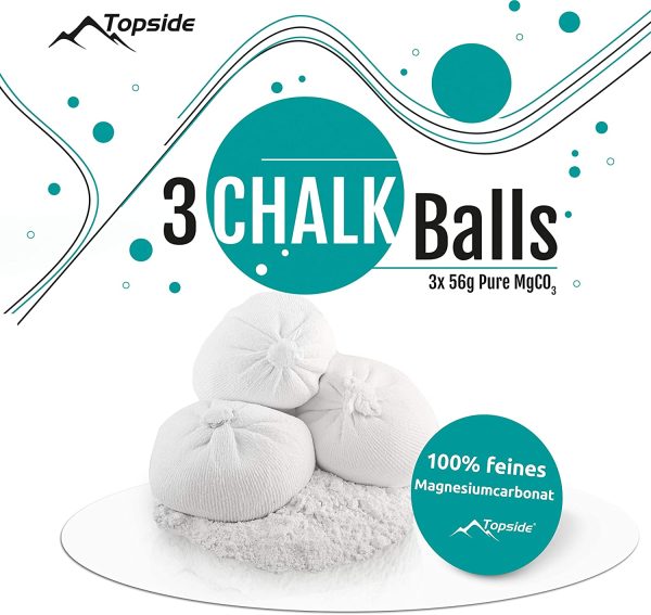 TOPSIDE Chalk Ball da 56 gr Palle di Gesso (1 o 3 pz) per Arrampicata, Bouldering e Crossfit - immagine 4