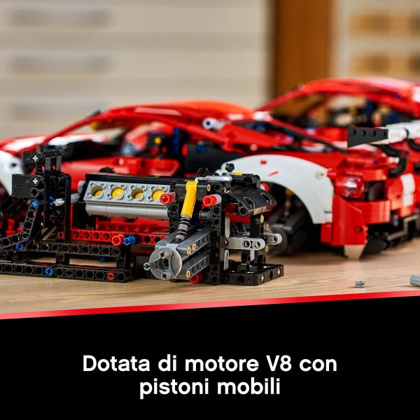 LEGO Technic Ferrari 488 GTE ??AF Corse #51??, Modello Auto Sportiva da Corsa, Set da Collezionista per Adulti, Veicoli da Costruire e da Esporre, 42125 - immagine 3