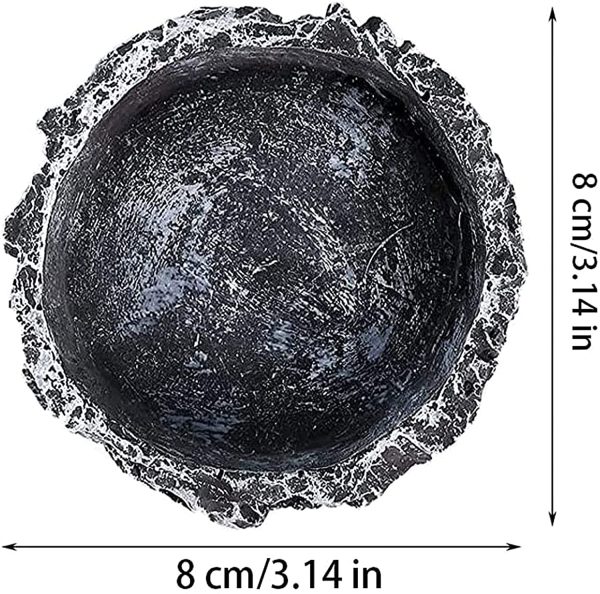2 Pezzi Mangiatoia per Rettili,Rettile di Roccia in Resina,Ciotola per Tartaruga,per Vivarium, Cibo e Acqua,Tartarughe, Lucertola, Camaleonte,Iguana - immagine 7