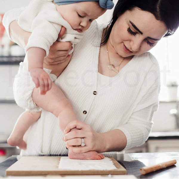 Quadretto Impronta Mani bambino Piedi Idea Regalo Neonato Mamma Argilla Per Nascita Bimbi Kit Calco, Bianca in Legno Impronte Tavolo Parete Porta Foto Piede Bimbo Bambino Manina Piedino Beb?? Piedini - immagine 3