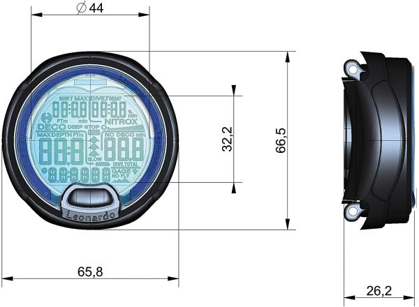 Cressi Leonardo Diving Computer Computer Subacqueo Aria/Nitrox, Modalita Profondimetro, Misura Unica, Unisex Adulto - immagine 5