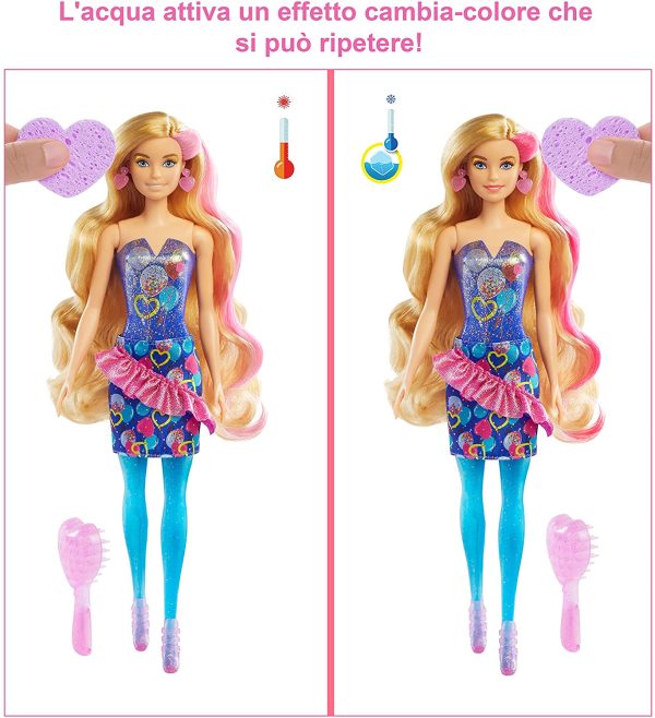 Barbie - Bambola Color Reveal con 7 Sorprese Linea Party, Giocattolo per Bambini 3+Anni, GTR96 - immagine 7