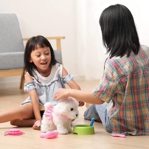 OR OR TU Telecomando Peluche Elettrico Cane Giocattoli per Ragazze Bambini Camminare e Abbaiare,Scuotere Coda Giocattoli Interattivi Animali Prima Educazione Regalo di Compleanno per 3 4 5 6+ Anni - immagine 5