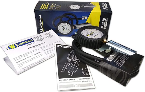 MICHELIN, Pistola di Gonfiaggio Professionale Nuovo Modello EURODAINU 2015 Made in ITALY By Wonder Pressione Pneumatici 0,7-11 Bar Manometro ?80MM Tubo 1,5MT