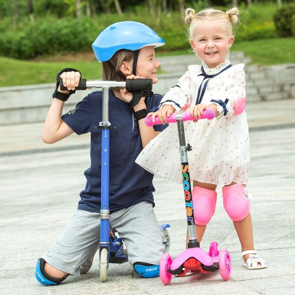 WeSkate Monopattino Pieghevole 2 Ruote per Bambini da 4 a 10 Anni Scooter Regolabile su 3 Livelli per Ragazze e Ragazzi, Carico Massimo 50 kg (Rosa, Blu) - immagine 6