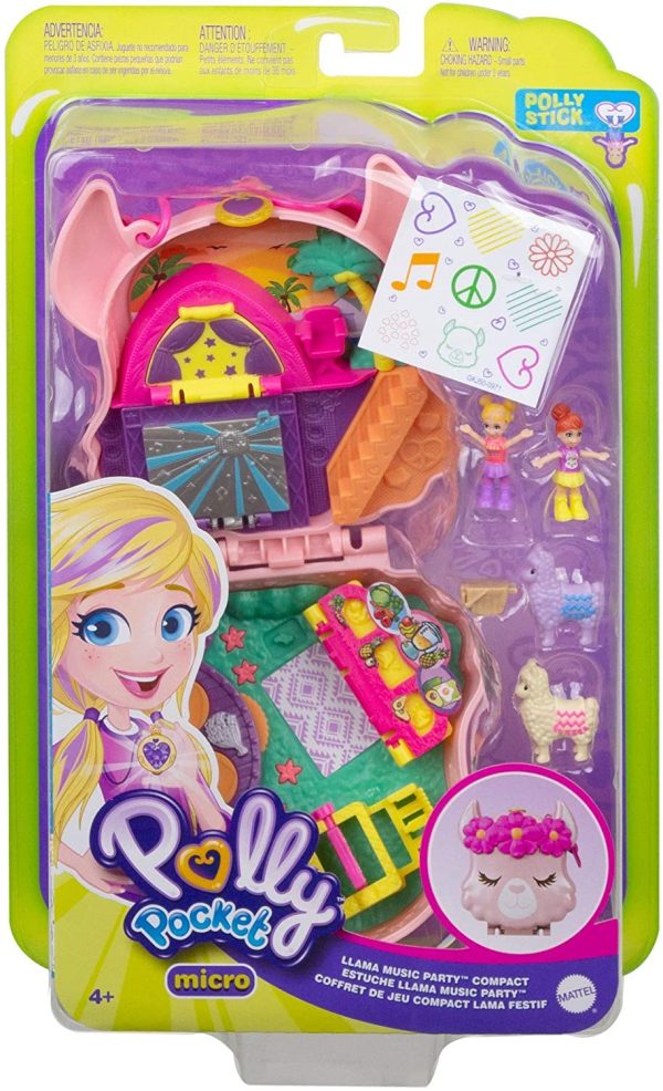 Polly Pocket- Cofanetto Lama Music Party con Micro Bambole di Polly e Lila, Accessori Giocattolo per Bambini 4+Anni, GKJ50 - immagine 8