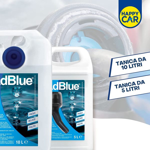 HappyCar ?C Adblue 10L per Motori Diesel, Additivo di Sintesi, Gas di Scarico, Con Tubo di Riempimento, ISO 22241, Made in Italy