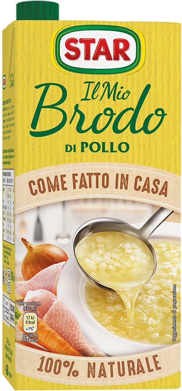 Star Il Mio Brodo Di Pollo, 1lt, Brodo Liquido Pronto, Senza Conservanti, Senza Glutammato Aggiunto, Senza Glutine,100% Naturale, Ideale Per Zuppe E Risotto, 1000 Millilitro - immagine 5