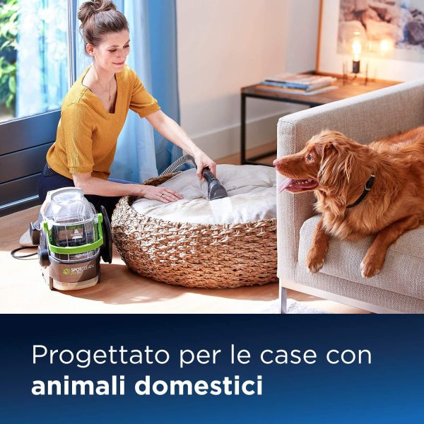 BISSELL SpotClean Pro Pet 15585 Pulitore Portatile, Nero Verde - immagine 3