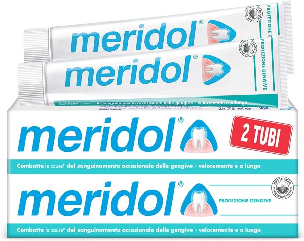 Meridol Dentifricio Protezione Gengive Con Ingrediente Antibatterico, 2 x 75 ml - immagine 4