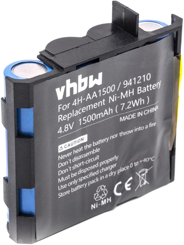 vhbw NiMH batteria 1500mAh (4.8V) per tecnologia medica come elettrostimolatore come Compex 4H-AA1500, 941210, 941213