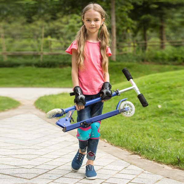 WeSkate Monopattino Pieghevole 2 Ruote per Bambini da 4 a 10 Anni Scooter Regolabile su 3 Livelli per Ragazze e Ragazzi, Carico Massimo 50 kg (Rosa, Blu) - immagine 8