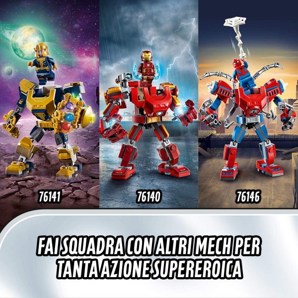 LEGO Super Heroes Marvel Avengers Mech Iron Man, Playset con Figura Mobile da Combattimento, per Bambini dai 6 Anni in su, 76140 - immagine 4