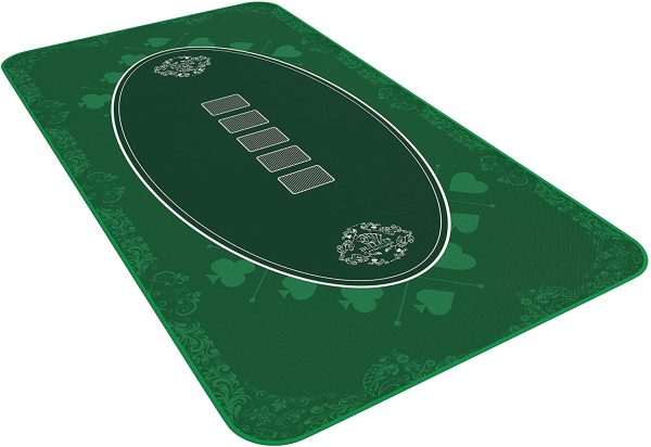 Tappetino da Poker di Design Verde in 140 x 75cm per Il Proprio Tavolo da Poker - Telo da Poker Deluxe - Tappeto da Poker - Tappeto da Poker - Tampone da Tavolo da Poker