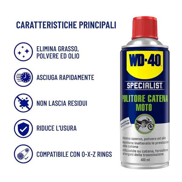 WD-40 Specialist Moto Pulitore Catena Moto Spray, 400 ml - immagine 4